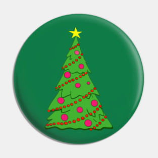 Festive Christmas Tree – Holiday Art with Star and Ornaments Pin