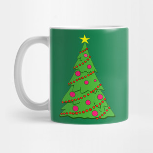 Festive Christmas Tree – Holiday Art with Star and Ornaments Mug