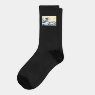 Wave Capybara Surfing Rodent Socks