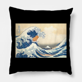 Wave Capybara Surfing Rodent Pillow