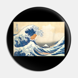 Wave Capybara Surfing Rodent Pin