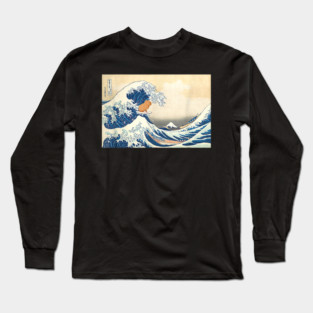 Wave Capybara Surfing Rodent Long Sleeve T-Shirt