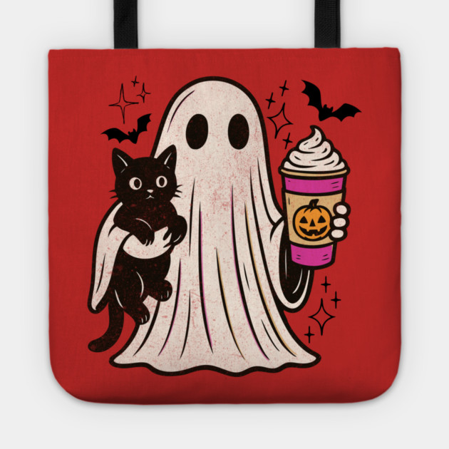 Pumpkin Spice Latte Ghost Halloween Tote by The WYLD Tribe