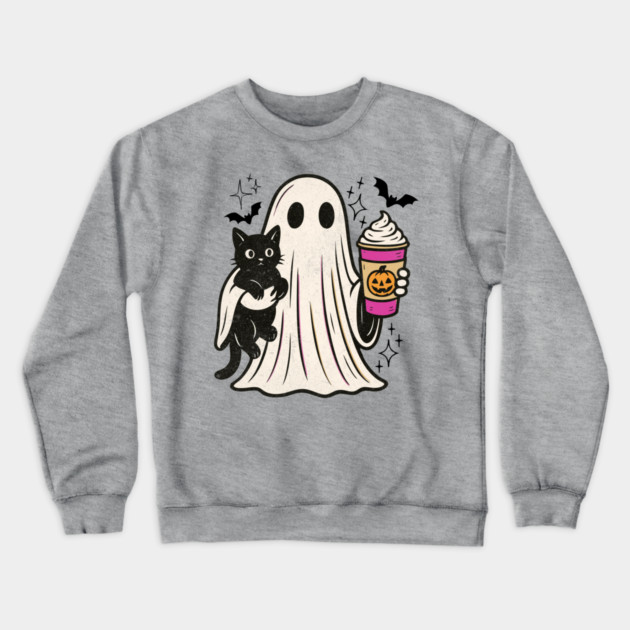 Pumpkin Spice Latte Ghost Halloween Crewneck Sweatshirt by The WYLD Tribe
