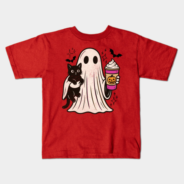 Pumpkin Spice Latte Ghost Halloween Kids T-Shirt by The WYLD Tribe