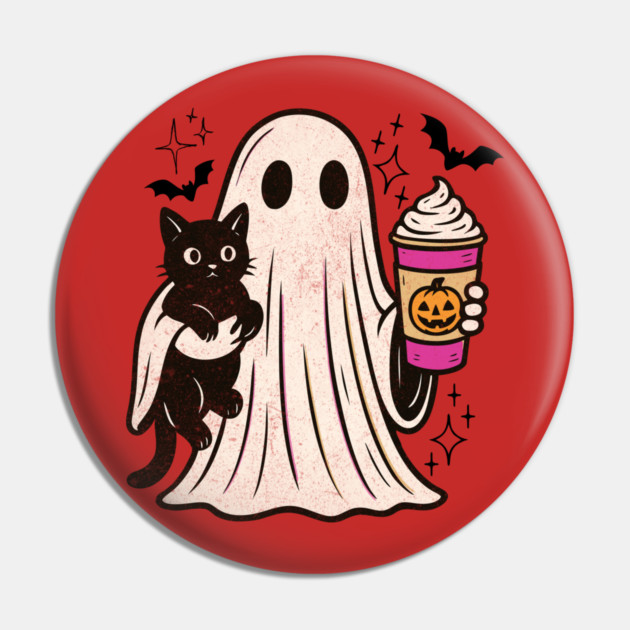 Pumpkin Spice Latte Ghost Halloween Pin by The WYLD Tribe