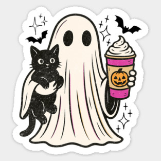 Pumpkin Spice Latte Ghost Halloween Sticker