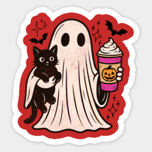 Pumpkin Spice Latte Ghost Halloween Magnet