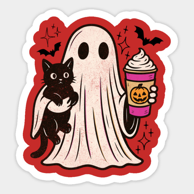 Pumpkin Spice Latte Ghost Halloween Magnet by The WYLD Tribe