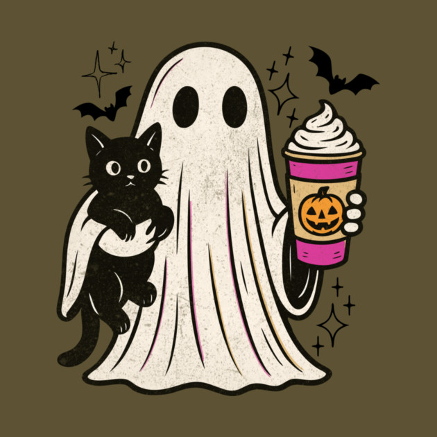Pumpkin Spice Latte Ghost Halloween by The WYLD Tribe