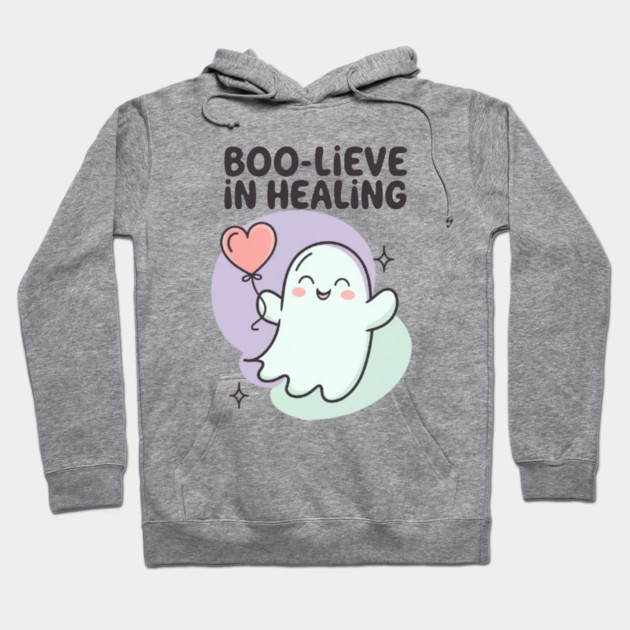 Boo-lieve in Healing – Pastel Ghost Mental Health Halloween Hoodie by Fauzi's Store