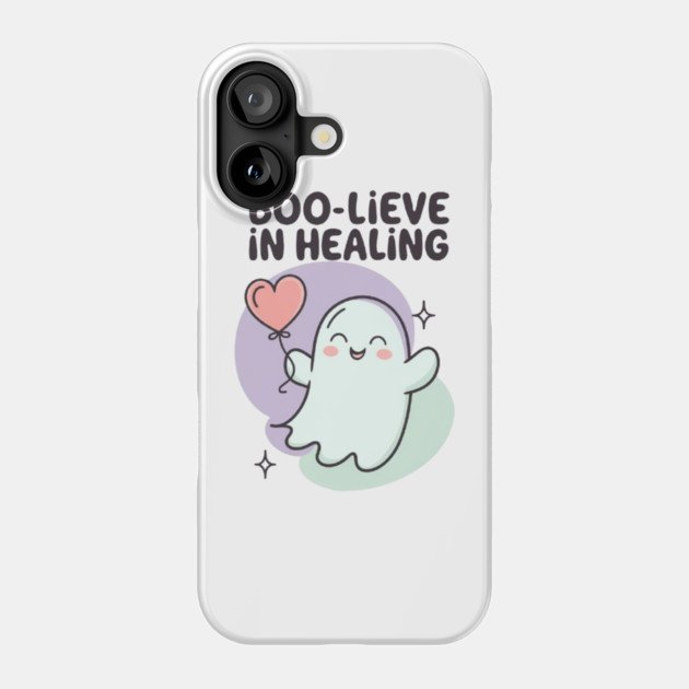 Boo-lieve in Healing – Pastel Ghost Mental Health Halloween Phone Case by Fauzi's Store