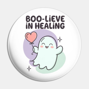 Boo-lieve in Healing – Pastel Ghost Mental Health Halloween Pin