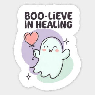 Boo-lieve in Healing – Pastel Ghost Mental Health Halloween Magnet