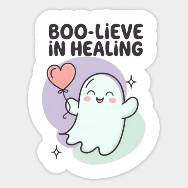 Boo-lieve in Healing – Pastel Ghost Mental Health Halloween Magnet by Fauzi's Store