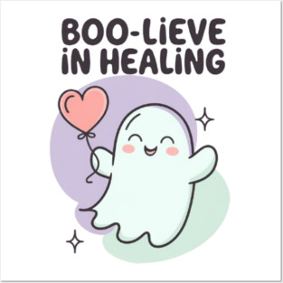 Boo-lieve in Healing – Pastel Ghost Mental Health Halloween Posters and Art
