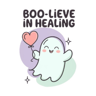 Boo-lieve in Healing – Pastel Ghost Mental Health Halloween T-Shirt