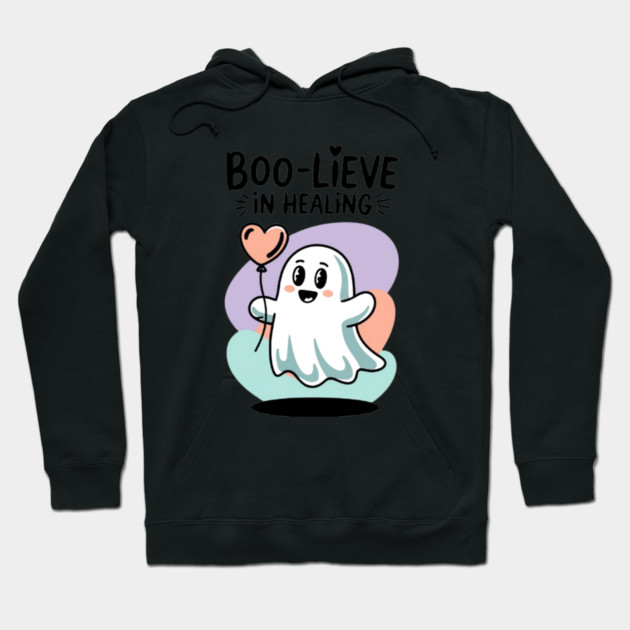 Boo-lieve in Healing – Happy Ghost Self Love Halloween Hoodie by Fauzi's Store