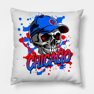 Chicago Cubs Skull Pillow