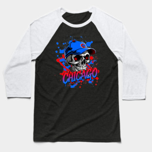 Chicago Cubs Skull Baseball T-Shirt