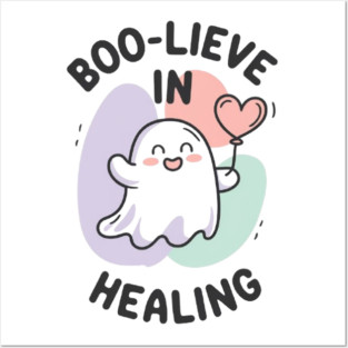 Boo-lieve in Healing – Minimalist Ghost Healing Halloween Posters and Art