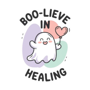 Boo-lieve in Healing – Minimalist Ghost Healing Halloween T-Shirt