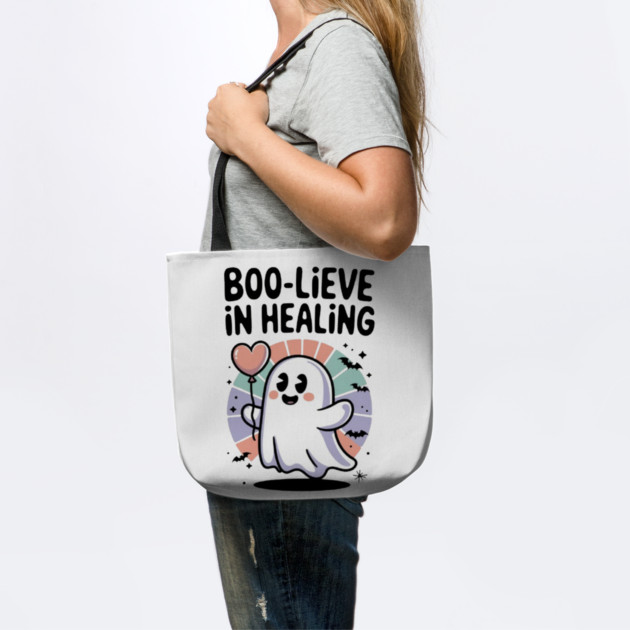 Boo-lieve in Healing – Cute Rainbow Ghost Self Care Halloween by Fauzi's Store