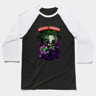 Grave Digger Monster Jam Monster Truck Baseball T-Shirt