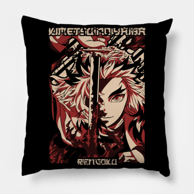 Demon Slayer Rengoku with Flame Katana Pillow by Otaku Vibes