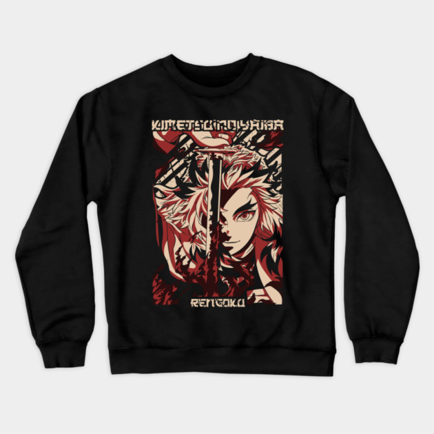 Demon Slayer Rengoku with Flame Katana Crewneck Sweatshirt by Otaku Vibes