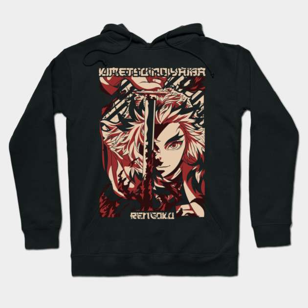Demon Slayer Rengoku with Flame Katana Hoodie by Otaku Vibes