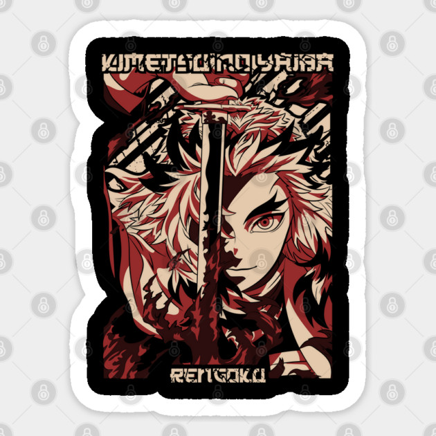 Demon Slayer Rengoku with Flame Katana Sticker by Otaku Vibes