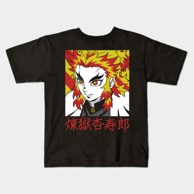Demon Slayer Rengoku Blazing Spirit Art Kids T-Shirt by Otaku Vibes