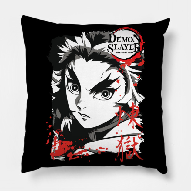 Demon Slayer Rengoku Flame Hashira Art Pillow by Otaku Vibes