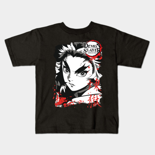 Demon Slayer Rengoku Flame Hashira Art Kids T-Shirt by Otaku Vibes