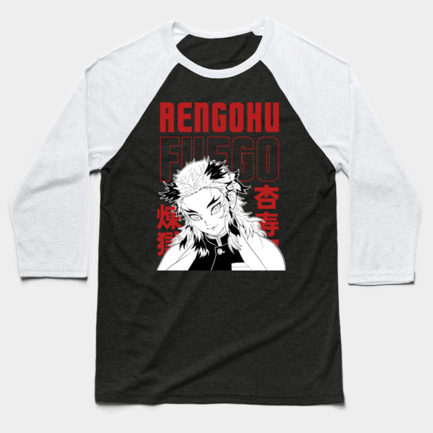 Rengoku Flame Hashira - Demon Slayer Baseball T-Shirt by Otaku Vibes