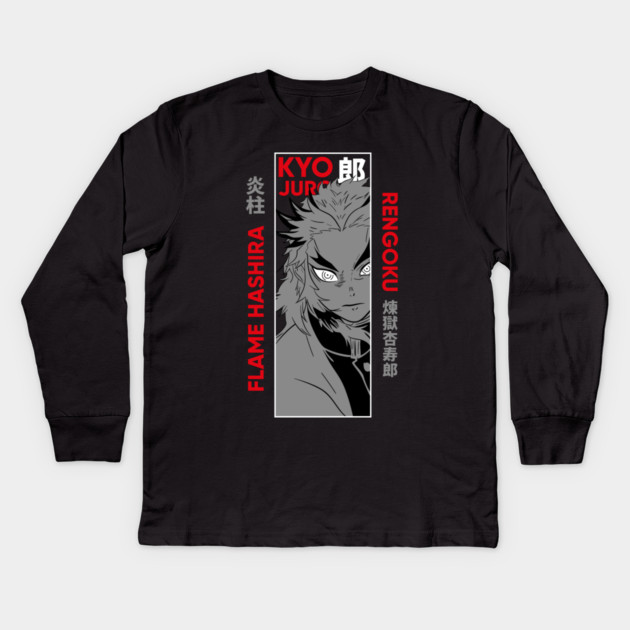 Demon Slayer: Kimetsu no Yaiba - Rengoku Flame Hashira Kids Long Sleeve T-Shirt by Otaku Vibes