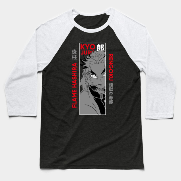Demon Slayer: Kimetsu no Yaiba - Rengoku Flame Hashira Baseball T-Shirt by Otaku Vibes