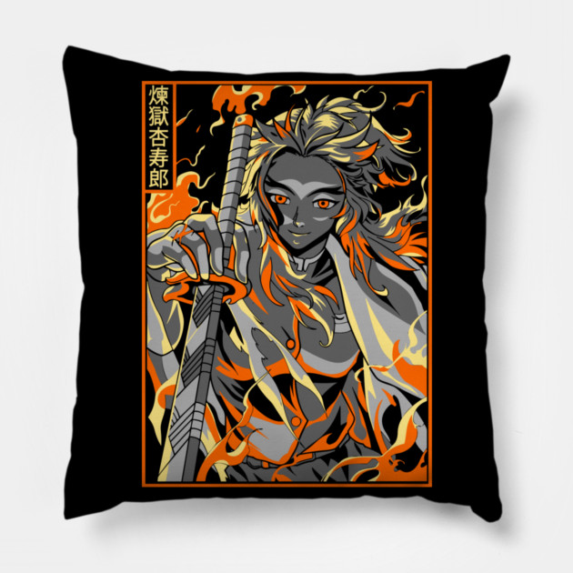 Demon Slayer Rengoku Passion and Fire Pillow by Otaku Vibes