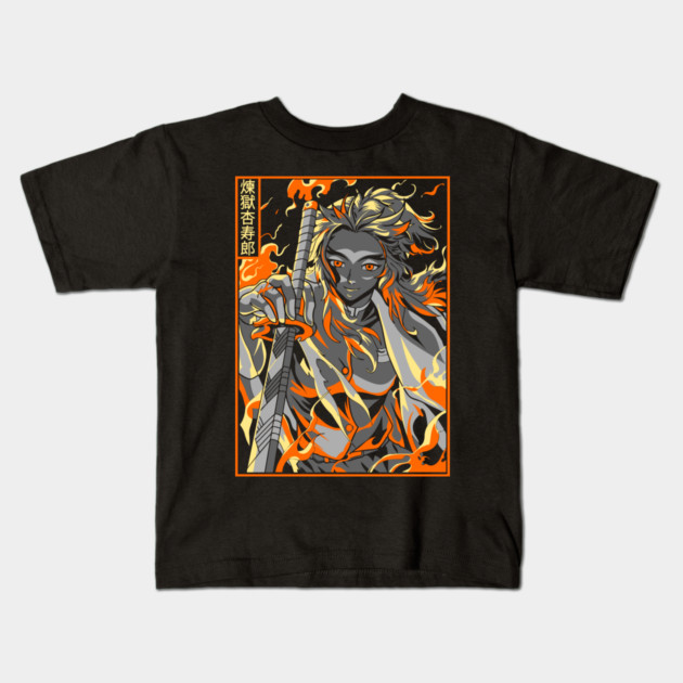 Demon Slayer Rengoku Passion and Fire Kids T-Shirt by Otaku Vibes