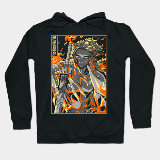 Demon Slayer Rengoku Passion and Fire Hoodie by Otaku Vibes