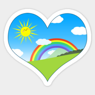 Happy Sun Rainbow and Clouds Sticker