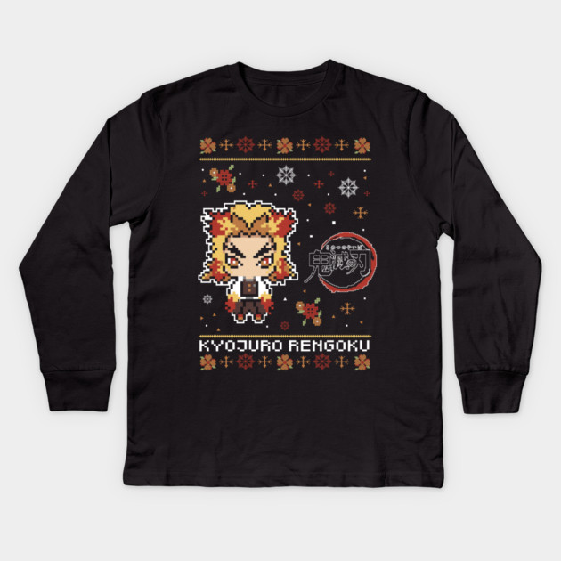 Chibi Rengoku Flame Hashira - Demon Slayer Kids Long Sleeve T-Shirt by Otaku Vibes