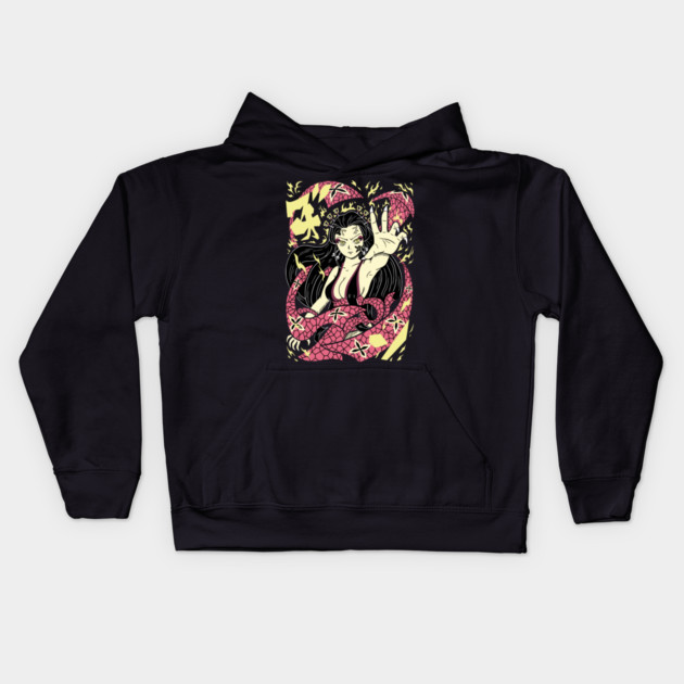 Demon Slayer Daki Upper Moon 6 Demon Kids Hoodie by Otaku Vibes