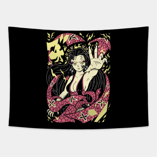 Demon Slayer Daki Upper Moon 6 Demon Tapestry by Otaku Vibes