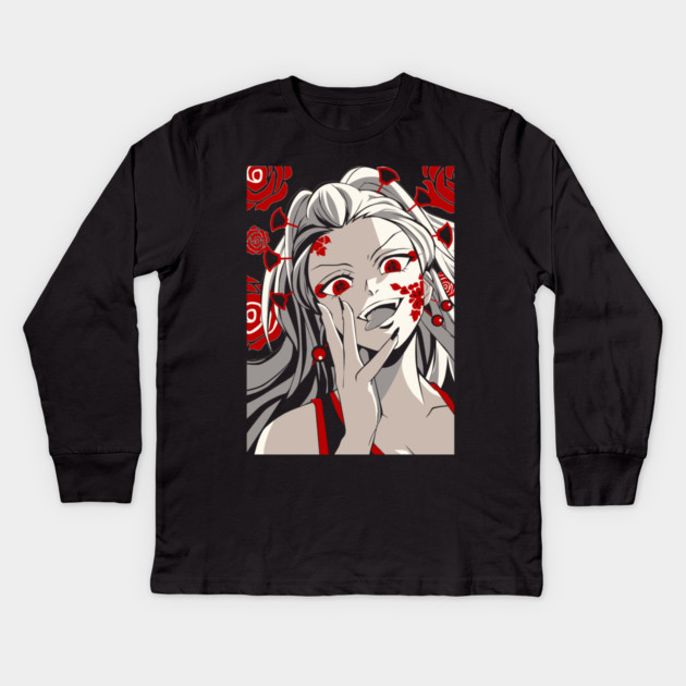 Daki Cursed Beauty Art - Demon Slayer Kids Long Sleeve T-Shirt by Otaku Vibes