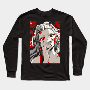 Daki Cursed Beauty Art - Demon Slayer Long Sleeve T-Shirt
