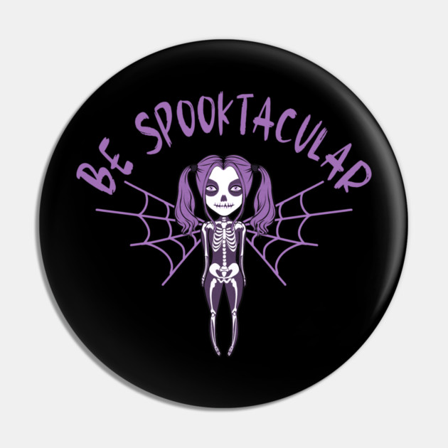 Be Spooktacular Purple Halloween Spooky Skeleton Angel Cheeky Witch® Pin by Cheeky Witch