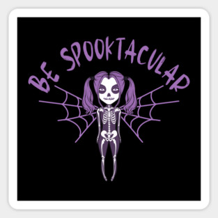 Be Spooktacular Purple Halloween Spooky Skeleton Angel Cheeky Witch® Sticker