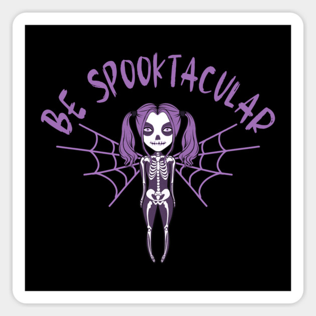 Be Spooktacular Purple Halloween Spooky Skeleton Angel Cheeky Witch® Magnet by Cheeky Witch